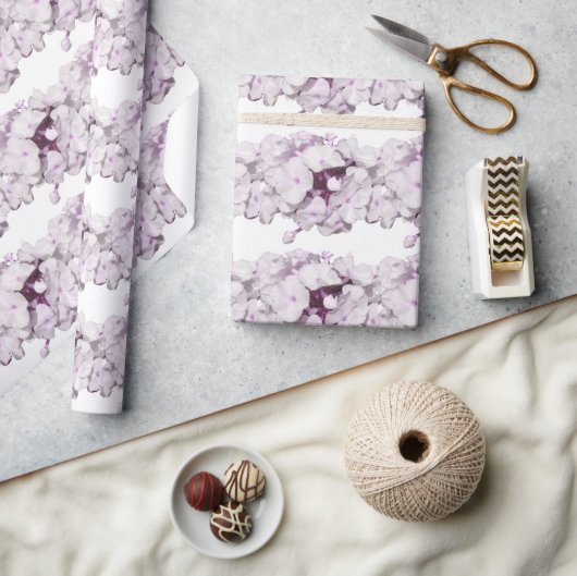Mauve Bloemmotief Inpakpapier (Crafts)