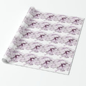 Mauve Bloemmotief Inpakpapier (Uitgerold)