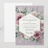 Mauve Bloesem Romantische Trouwdag Kaart (Voorkant / Achterkant)
