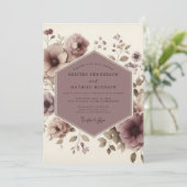 Mauve Bloom Woodland Wedding Kaart (Staand voorkant)