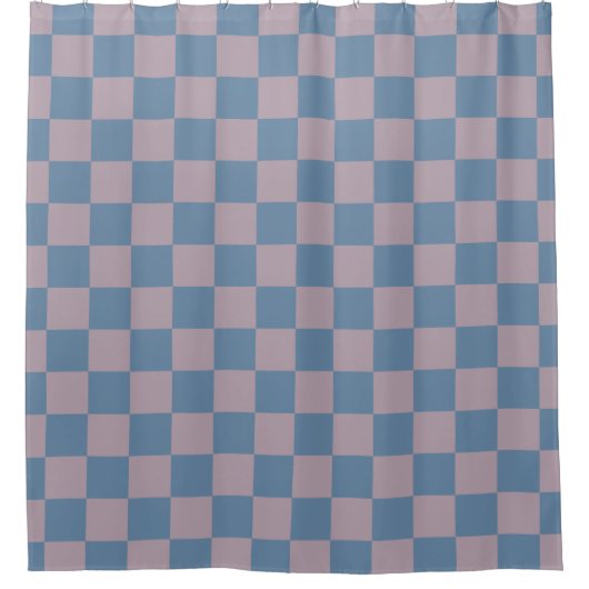 Mauve Blue Checks Douchegordijn (Voorkant)