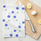 Mauve Blue Floral Theedoek (Quarter Fold)