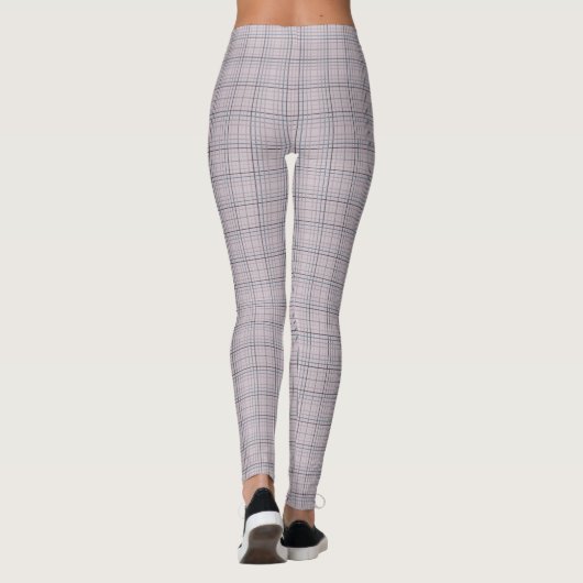 Mauve Blue Grid-controles I Leggings (Achterkant)