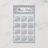 Mauve Blue TribaI Ikat ZigZag Pocket 2019 Kalender Visitekaartje (Achterkant)