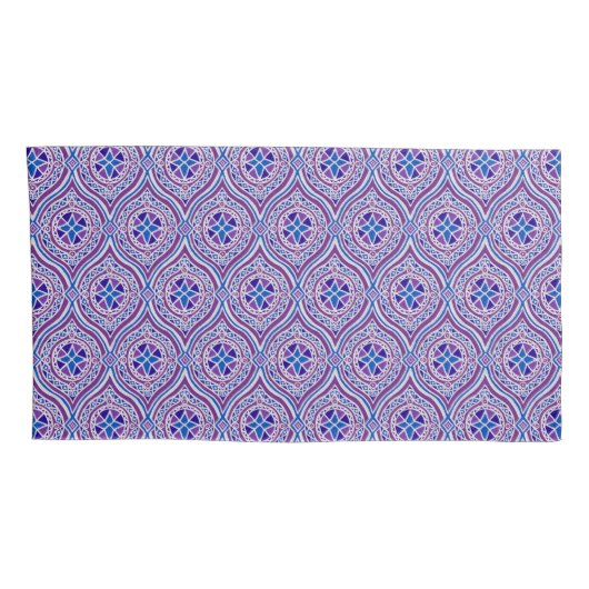 Mauve, Blue, White Traditional Ogee Pattern Kussensloop (Achterkant-Rechts)