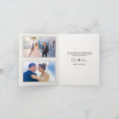 Mauve Blush Floral 3-Photo Wedding Bedankkaart (Binnen)