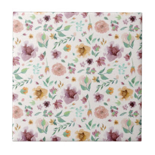 Mauve, Blush, Gold Floral Custom Color Tegeltje