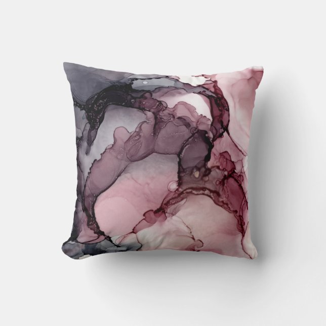 Mauve Blush Grey Abstract Kussen (Voorkant)