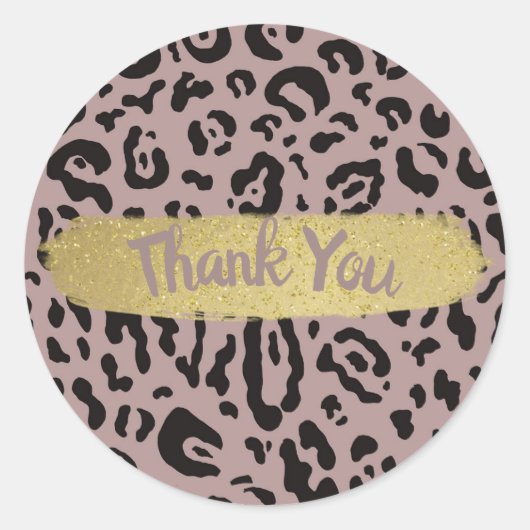 Mauve Blush Pink Cheetah Leopard Animal Party Ronde Sticker (Voorkant)
