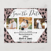 Mauve Blush Pink Cheetah Leopard Save the Date (Voorkant)