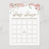 Mauve Blush Pink Flowers Baby shower Bingo Kaart (Voorkant)