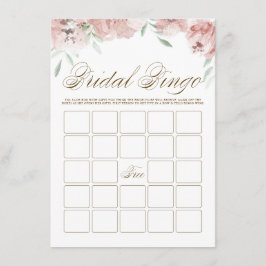 Mauve Blush Pink Flowers Vrijgezellenfeest Bingo K Informatiekaartje