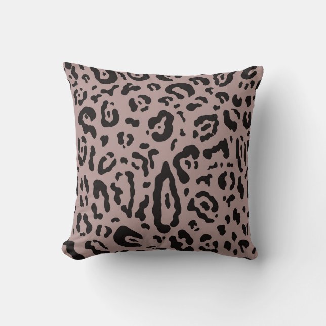 Mauve Blush Roze Luipaard Print Dierprint Kussen (Voorkant)