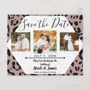 Mauve Blush Roze Luipaard Save the Date