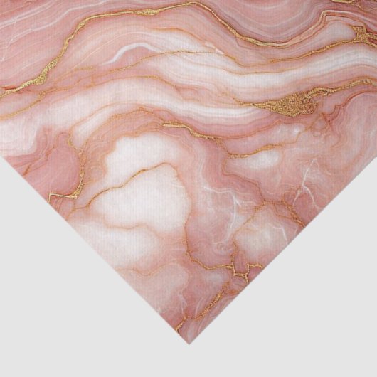 Mauve Blush Roze Rood Goud Marmer Patroon Tissuepapier (Detail)