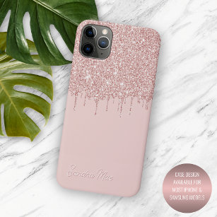 Mauve Blush Roze Rose Goud Glitter Art Patroon Case-Mate iPhone Case
