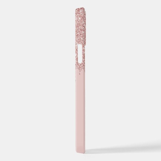 Mauve Blush Roze Rose Goud Glitter Art Patroon iPhone Hoesje (Rechterkant)