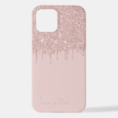 Mauve Blush Roze Rose Goud Glitter Art Patroon iPhone Hoesje (Achterkant)
