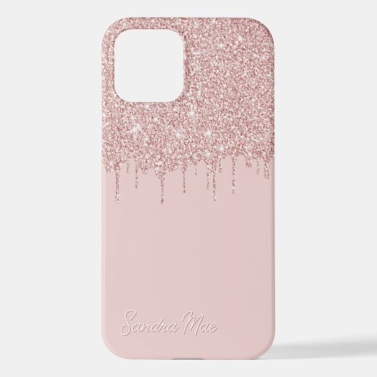 Mauve Blush Roze Rose Goud Glitter Art Patroon iPhone Hoesje (Achterkant)