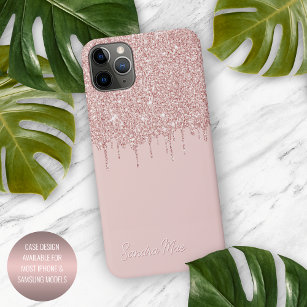 Mauve Blush Roze Rose Goud Glitter Art Patroon iPhone 12 Hoesje
