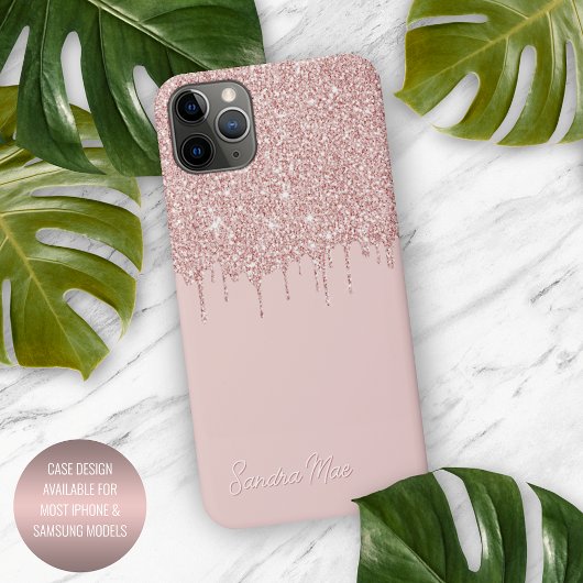 Mauve Blush Roze Rose Goud Glitter Art Patroon iPhone Hoesje