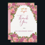 Mauve | Blush roze Waterverf Floral Bat Mitzvah Bedankkaart<br><div class="desc">Het elegant moderne Bat Mitzvah "Dank u"-ontwerp met verschillende gearceerde floralen van wazige roze naar een witte achtergrond die waterverf gekleurde plantaardig stoffen maakt. Dit bloemetjesontwerp van Holiday Hearts Design (gereserveerde rechten) is klaar om je te personaliseren met de Bat Mitzvah van je lieve meisje. Dank je wel. Op de...</div>