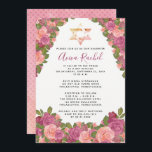 Mauve | Blush roze Waterverf Floral Bat Mitzvah Kaart<br><div class="desc">Het elegant moderne Bat Mitzvah-uitnodigingsontwerp met variërende gearceerde floralen van wazige roze tot roze waterverf gekleurde botanica op een witte achtergrond. Dit bloemetjesontwerp van Holiday Hearts Design (rechten voorbehouden) is klaar voor u om zich te personaliseren met de details van Bat Mitzvah van uw lieve meisje. Op de achterkant is...</div>