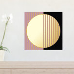 Mauve Blush Roze Zwart Gestreepte Cirkels Art Gold Folie Afdrukken<br><div class="desc">Mooie hedendaagse zwarte, bruine donkerroze en echte gouden folie gekleurde geometrische strepen, cirkel- en halve cirkelvormig patroon. Een elegant, stijlvol en eclectisch minimalistisch ontwerp voor de artistieke interieurontwerper, de artistieke decorator van het décor, de populaire heuptrendsetter, de retro-kunststijl, of de abstracte digitale geometrische motief minnaar. Pas dit ontwerp aan met...</div>