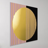 Mauve Blush Roze Zwart Gestreepte Cirkels Art Gold Folie Afdrukken (Laagn)