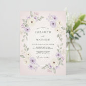 Mauve Blush Watercolor Bruiloft Kaart (Staand voorkant)