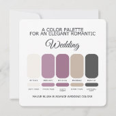 Mauve Blush Wedding Color Palette Card Kaart (Achterkant)