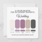Mauve Blush Wedding Color Palette Card Kaart (Voorkant)