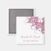 Mauve Boeket Keepsake bruiloft magneet (Voorkant / Achterkant)