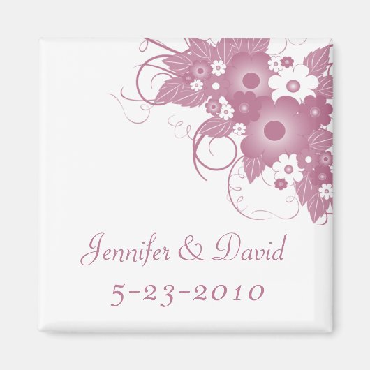 Mauve Boeket Keepsake bruiloft magneet (Voorkant)