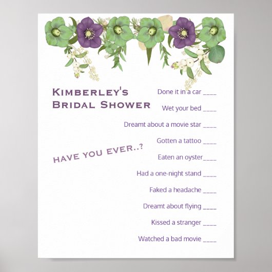 Mauve Boho Bloemen ✨ Grappigste Rareste Spel Poster (Voorkant)