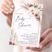 Mauve Boho Floral Baby shower Kaart