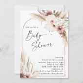 Mauve Boho Floral Baby shower Kaart (Voorkant)