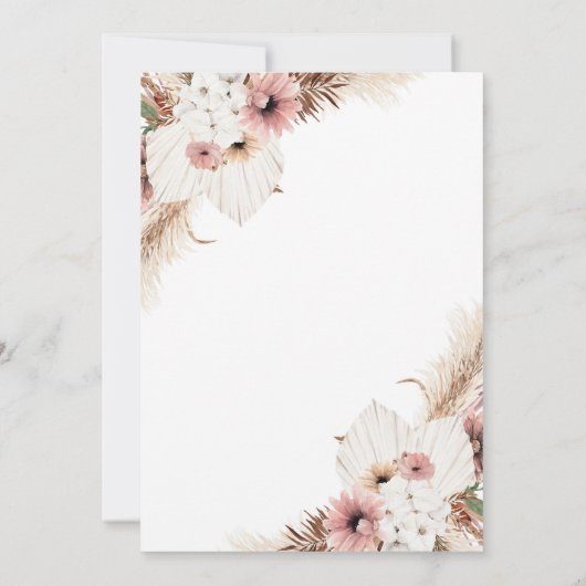 Mauve Boho Floral Baby shower Kaart (Achterkant)