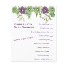 Mauve Boho Floral Wierdest Game Shower Activity