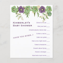 Mauve Boho Floral Wierdest Game Shower Activity