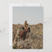 Mauve boho lijst simpel fotoscript bruiloft kaart (Achterkant)