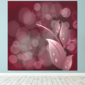 Mauve Bokeh bladeren gewikkeld canvas (Insitu (Houten vloer))