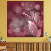 Mauve Bokeh bladeren gewikkeld canvas Afdruk (Insitu (Woonkamer))
