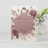 Mauve Botanical Bloom Wedding Kaart (Staand voorkant)