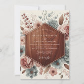 Mauve Botanical Romance Wedding Kaart (Voorkant)