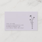 Mauve Botanical Sprig Visitekaartje (Achterkant)