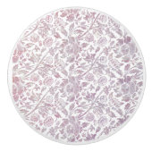 Mauve botanisch patroon keramische knop (Voorkant)