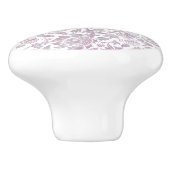Mauve botanisch patroon keramische knop (Zijkant)