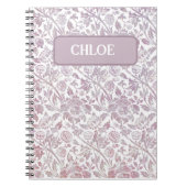 Mauve  botanisch patroon notitieboek (Voorkant)