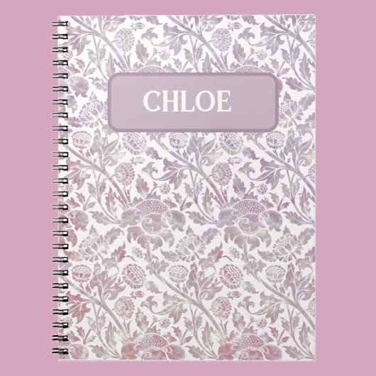 Mauve  botanisch patroon notitieboek